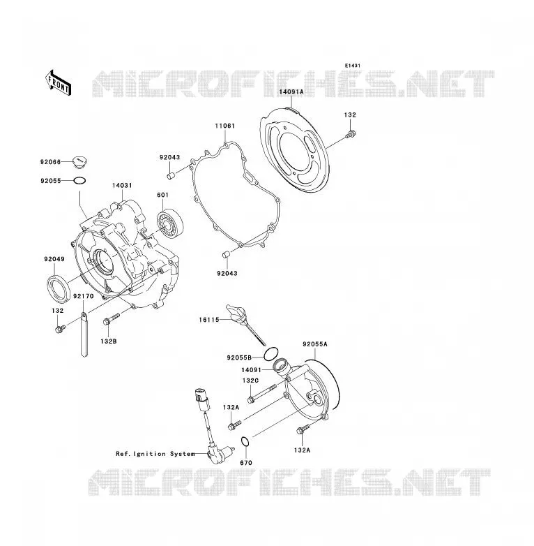 COUVERCLES MOTEUR Kawasaki QUAD 360 2005 KVF360 4X4  KVF360-A3