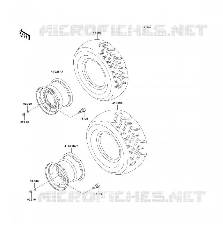 ROUE/PNEUS Kawasaki QUAD 360 2005 KVF360 4X4  KVF360-A3