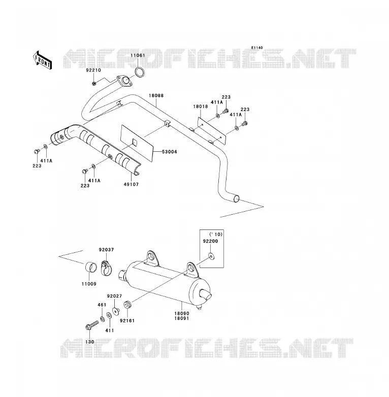 &Eacute;CHAPPEMENT Kawasaki QUAD 360 2006 KVF360 4X4  KVF360A6F