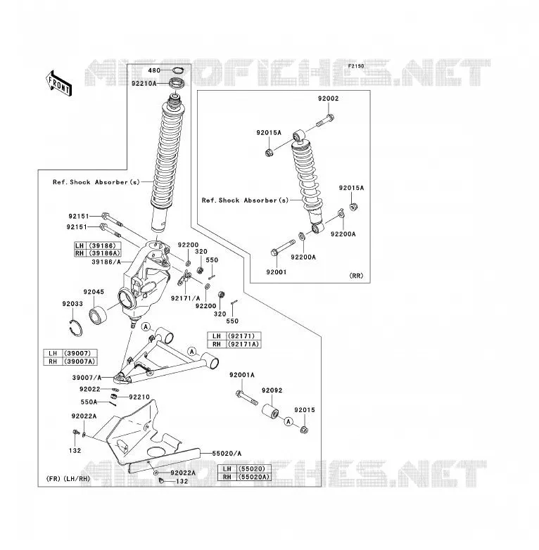 SUSPENSION Kawasaki QUAD 360 2007 KVF360 4X4  KVF360A7F