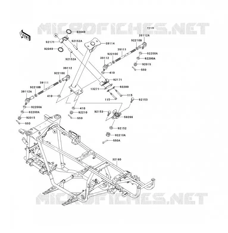 CH&Acirc;SSIS Kawasaki QUAD 360 2007 KVF360 4X4  KVF360A7F