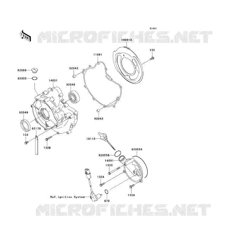 COUVERCLES MOTEUR Kawasaki QUAD 360 2007 KVF360 4X4  KVF360A7F