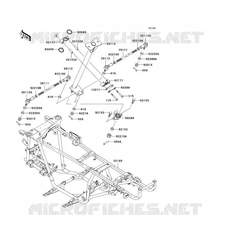 CH&Acirc;SSIS Kawasaki QUAD 360 2007 KVF360 4X4  KVF360A7F