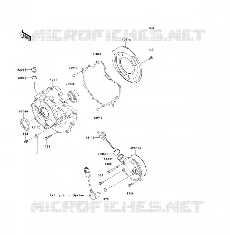 COUVERCLES MOTEUR Kawasaki QUAD 360 2007 KVF360 4X4  KVF360A7F
