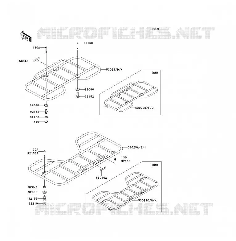 PORTE BAGAGE (S) Kawasaki QUAD 360 2007 KVF360 4X4  KVF360A7F