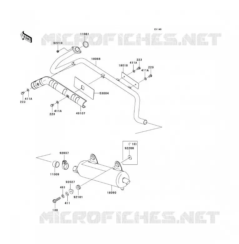 &Eacute;CHAPPEMENT Kawasaki QUAD 360 2008 KVF360 4X4  KVF360A8F