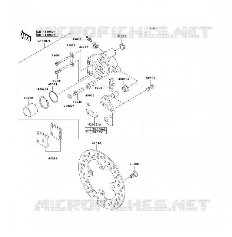 FREIN AVANT Kawasaki QUAD 360 2008 KVF360 4X4  KVF360A8F