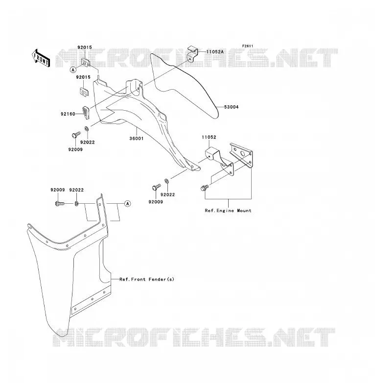 CACHE LAT&Eacute;RAL Kawasaki QUAD 360 2008 KVF360 4X4  KVF360A8F