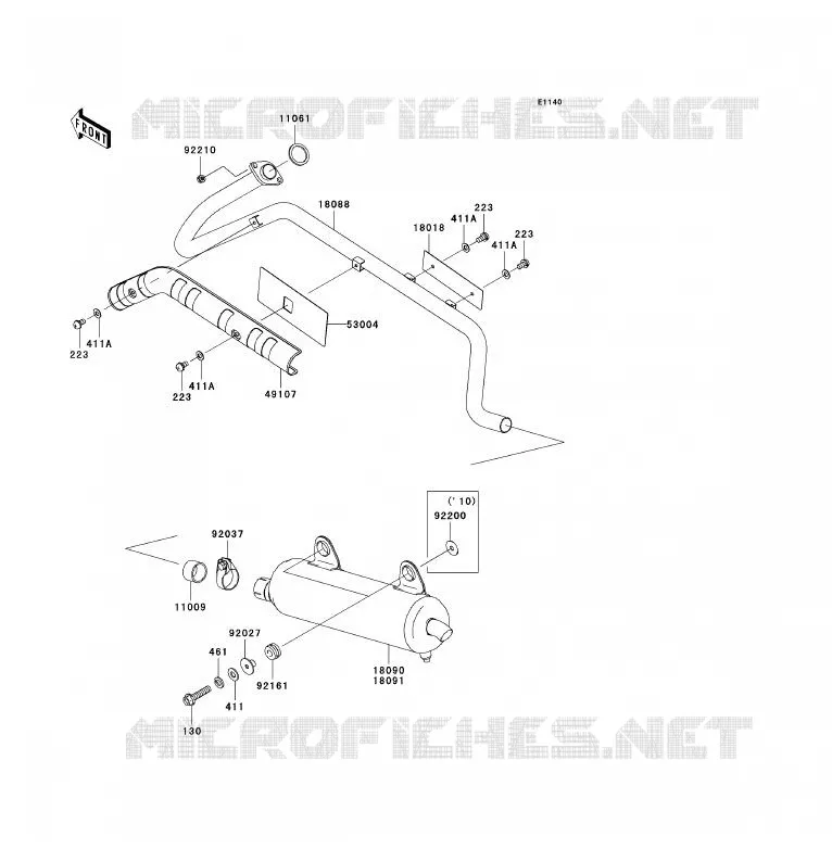 &Eacute;CHAPPEMENT Kawasaki QUAD 360 2008 KVF360 4X4  KVF360A8F