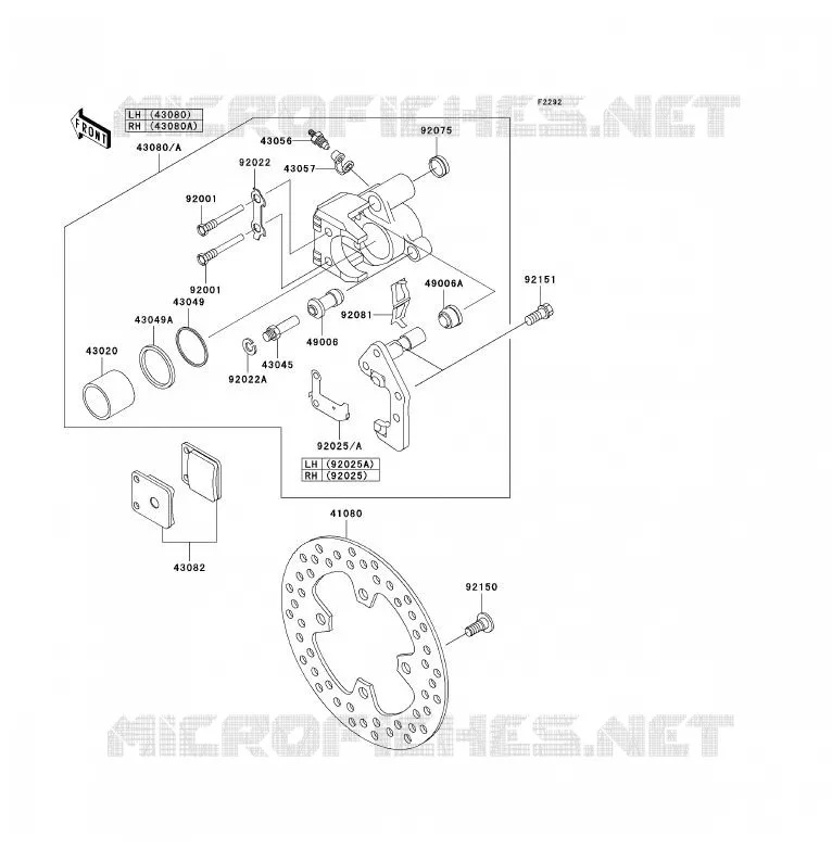 FREIN AVANT Kawasaki QUAD 360 2008 KVF360 4X4  KVF360A8F