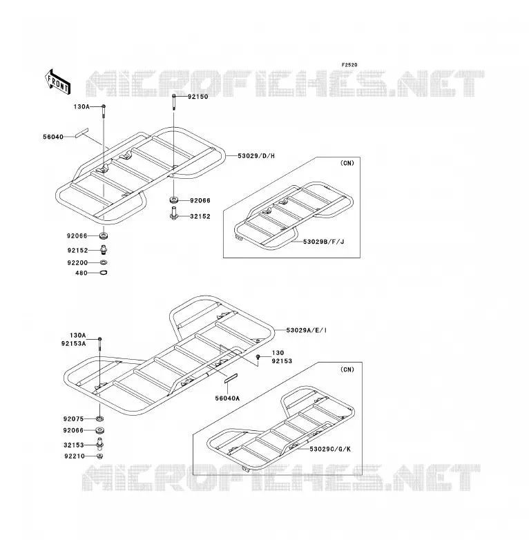 PORTE BAGAGE (S) Kawasaki QUAD 360 2008 KVF360 4X4  KVF360A8F