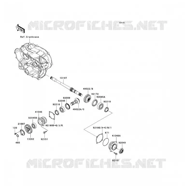 PIGNON CONIQUE AVANT Kawasaki QUAD 360 2008 KVF360 4X4  KVF360A8F
