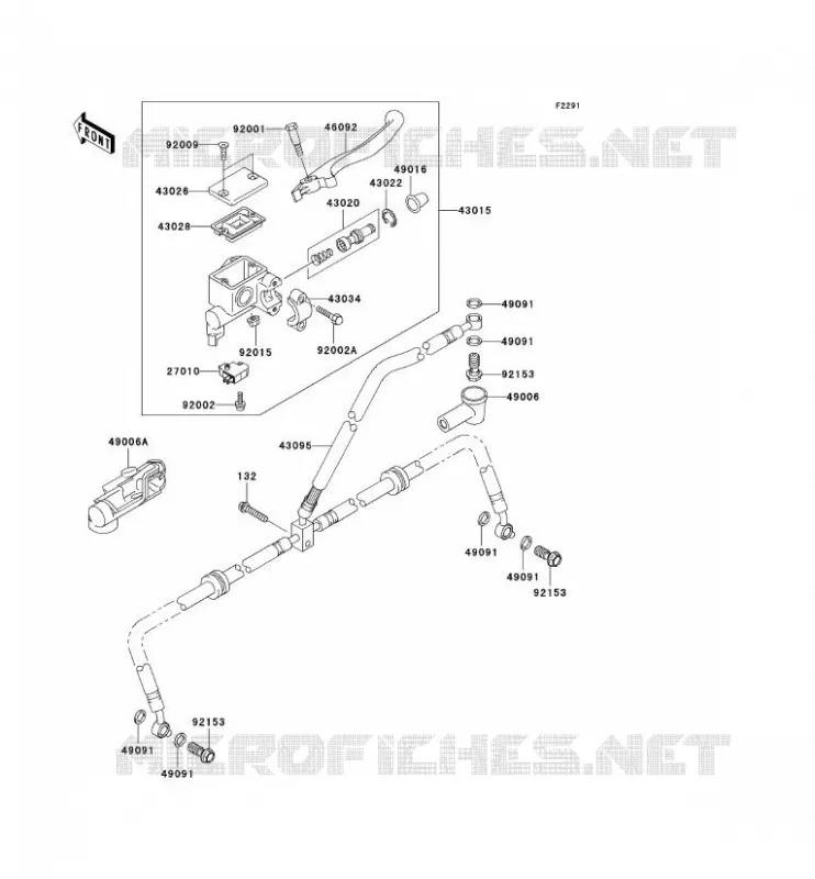 MAITRE CYLINDRE AV Kawasaki QUAD 360 2009 KVF360 4X4  KVF360A9F