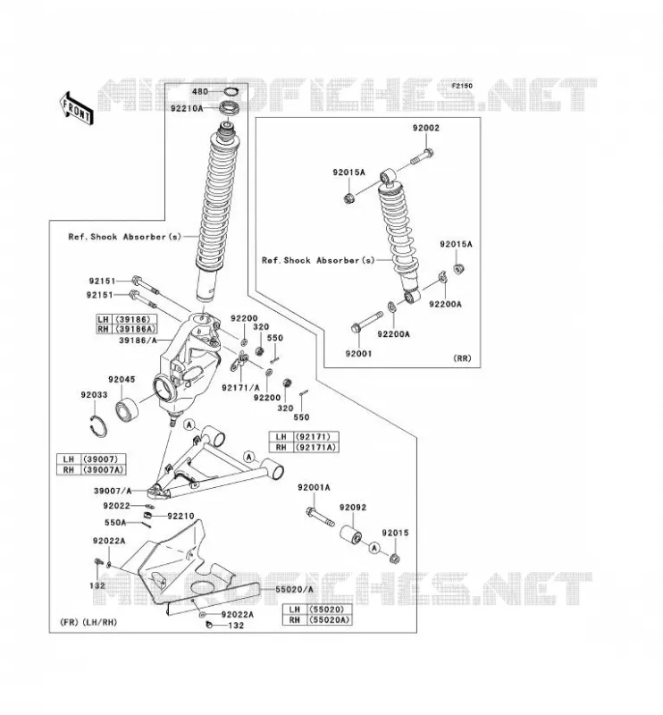 SUSPENSION Kawasaki QUAD 360 2009 KVF360 4X4  KVF360A9F