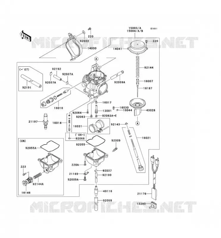 CARBURATEUR Kawasaki QUAD 360 2009 KVF360 4X4  KVF360A9F