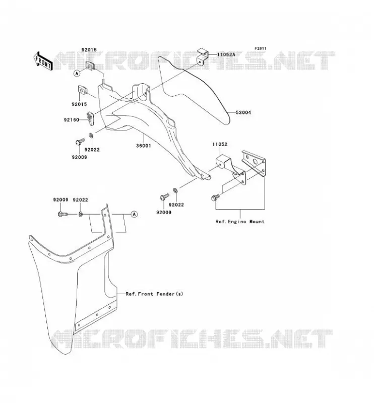 CACHE LAT&Eacute;RAL Kawasaki QUAD 360 2010 KVF360 4X4  KVF360AAF