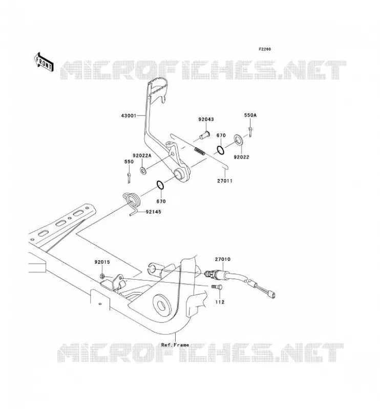 PEDALE DE FREIN Kawasaki QUAD 360 2010 KVF360 4X4  KVF360AAF
