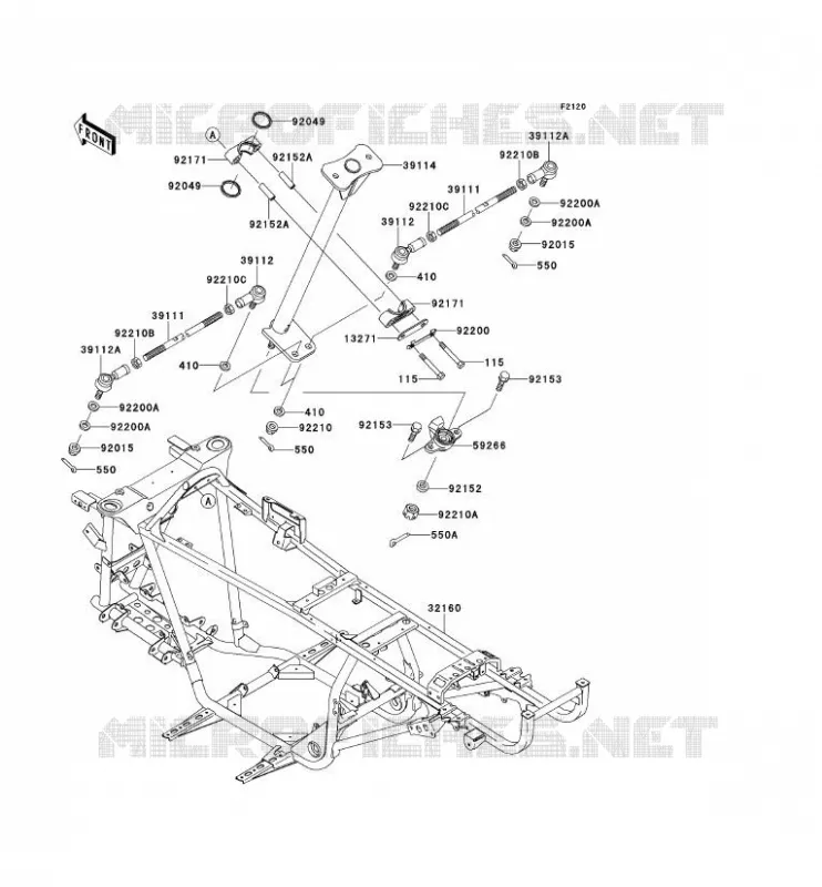 CH&Acirc;SSIS Kawasaki QUAD 360 2011 KVF360 4X4  KVF360ABF