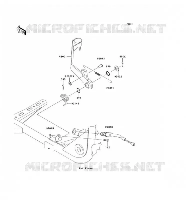 PEDALE DE FREIN Kawasaki QUAD 360 2011 KVF360 4X4  KVF360ABF
