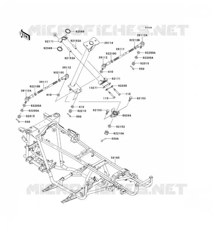 CH&Acirc;SSIS Kawasaki QUAD 360 2012 KVF360 4X4  KVF360ACF