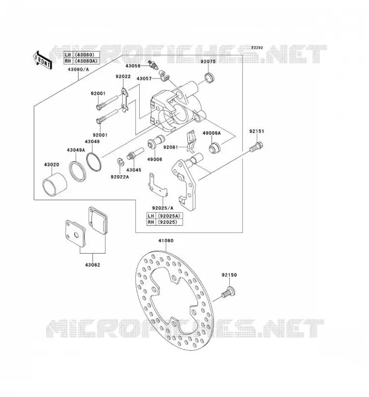 FREIN AVANT Kawasaki QUAD 360 2012 KVF360 4X4  KVF360ACF