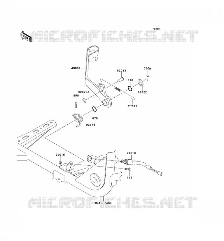 PEDALE DE FREIN Kawasaki QUAD 360 2012 KVF360 4X4  KVF360ACF