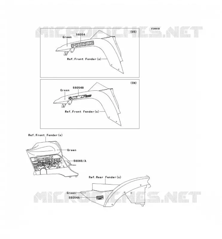STICKER(S.GREEN) Kawasaki QUAD 360 2012 KVF360 4X4  KVF360ACF