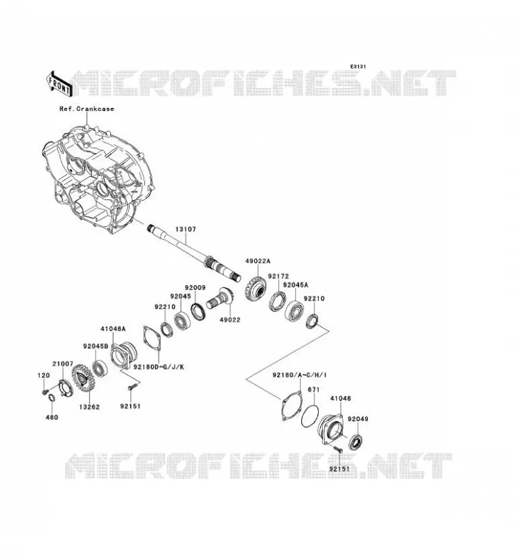 PIGNON CONIQUE AVANT Kawasaki QUAD 360 2013 KVF360 4X4  KVF360ADF