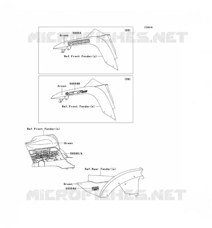 STICKER(S.GREEN) Kawasaki QUAD 360 2013 KVF360 4X4  KVF360ADF