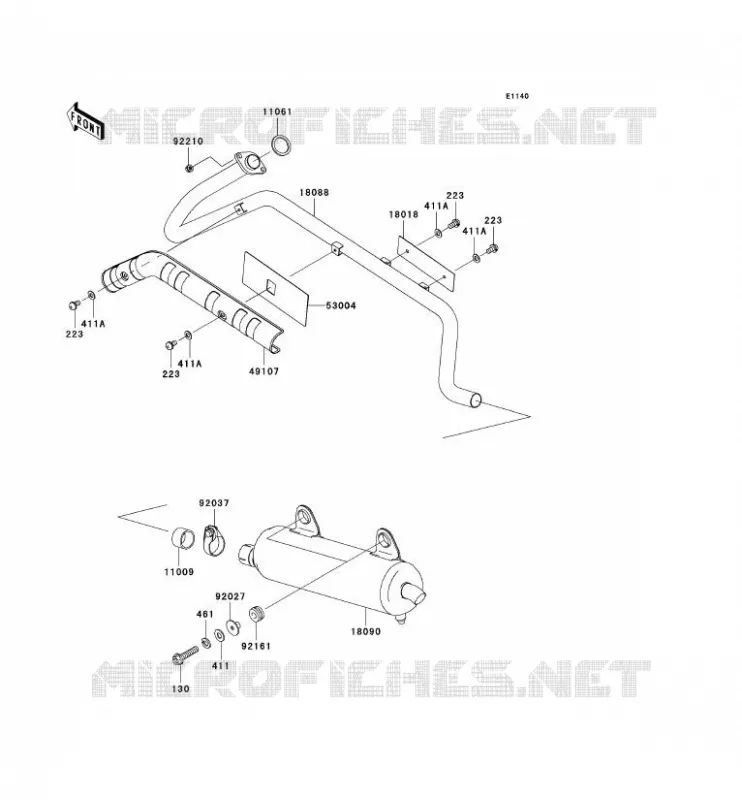 &Eacute;CHAPPEMENT Kawasaki QUAD 360 2003 KVF360  KVF360-B1