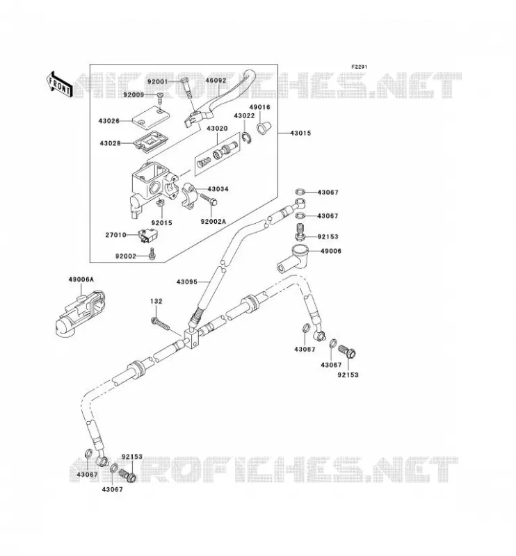 MAITRE CYLINDRE AV Kawasaki QUAD 360 2003 KVF360  KVF360-B1