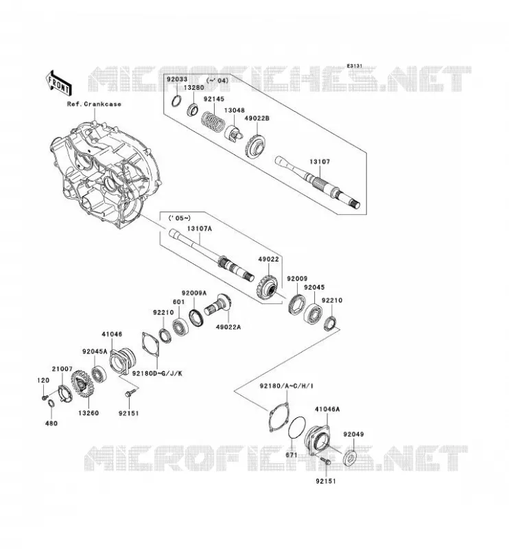 PIGNON CONIQUE AVANT Kawasaki QUAD 360 2004 KVF360  KVF360-B2