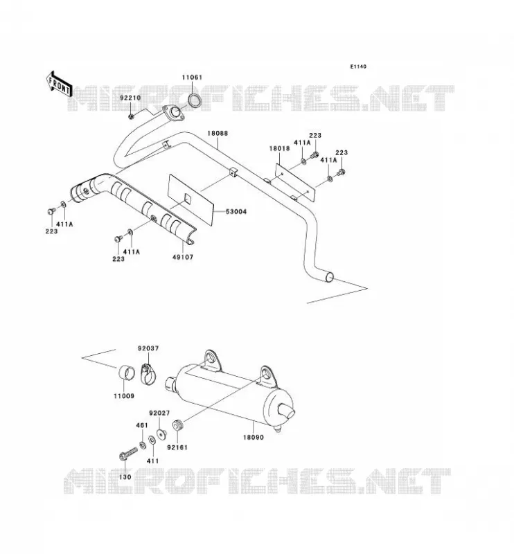 &Eacute;CHAPPEMENT Kawasaki QUAD 360 2004 KVF360  KVF360-B2
