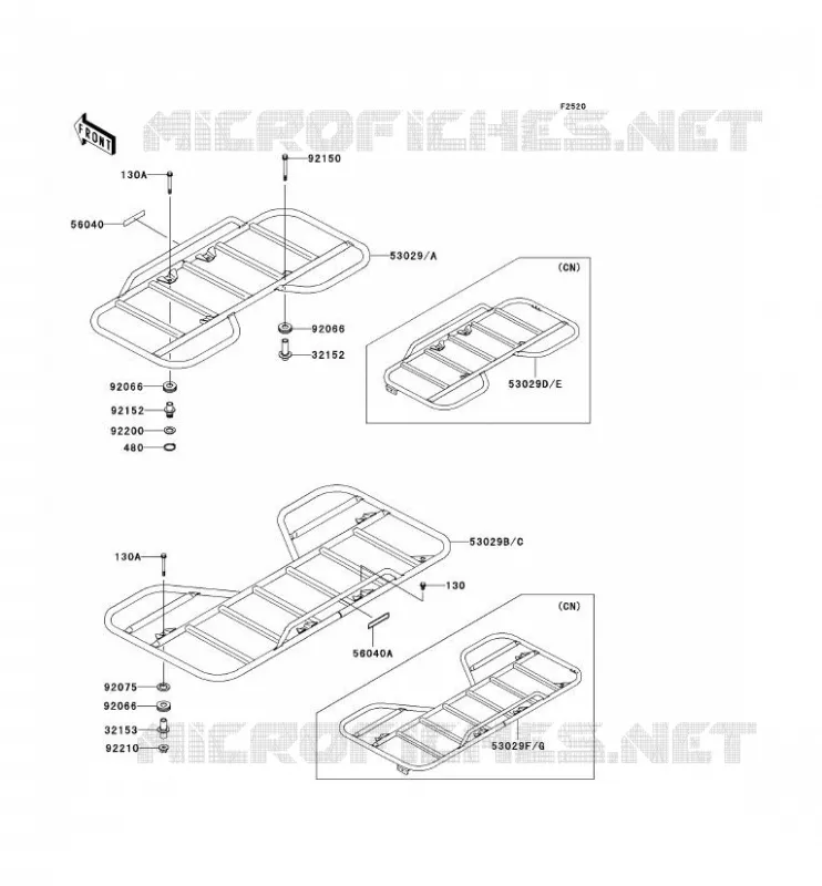 PORTE BAGAGE (S) Kawasaki QUAD 360 2004 KVF360  KVF360-B2