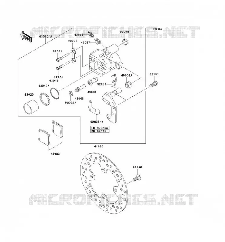FREIN AVANT Kawasaki QUAD 360 2005 KVF360  KVF360-B3