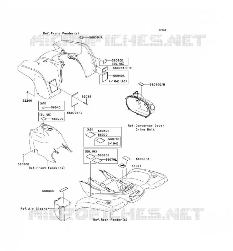 LABEL Kawasaki QUAD 360 2005 KVF360  KVF360-B3