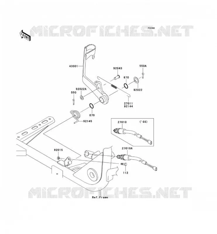 PEDALE DE FREIN Kawasaki QUAD 360 2005 KVF360  KVF360-B3
