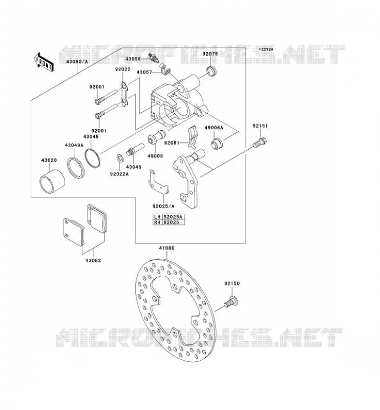 FREIN AVANT Kawasaki QUAD 360 2005 KVF360  KVF360-B3