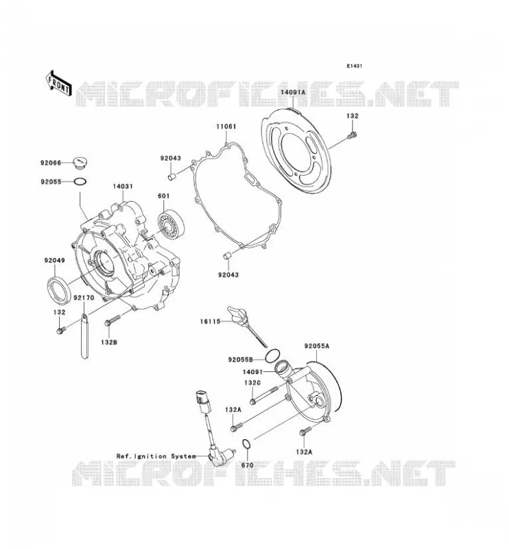 COUVERCLES MOTEUR Kawasaki QUAD 360 2006 KVF360  KVF360B6F