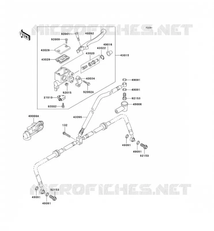 MAITRE CYLINDRE AV Kawasaki QUAD 360 2006 KVF360  KVF360B6F
