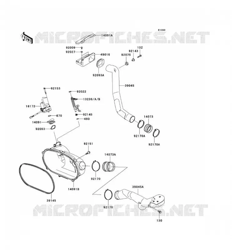 COUVERCLE CONVERTISSEUR Kawasaki QUAD 360 2007 KVF360  KVF360B7F
