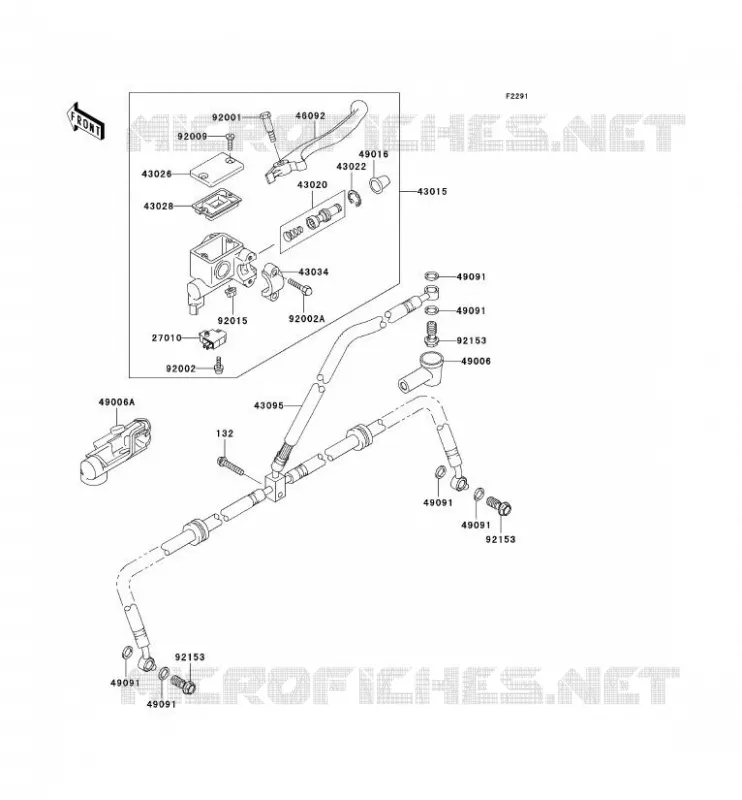 MAITRE CYLINDRE AV Kawasaki QUAD 360 2007 KVF360  KVF360B7F
