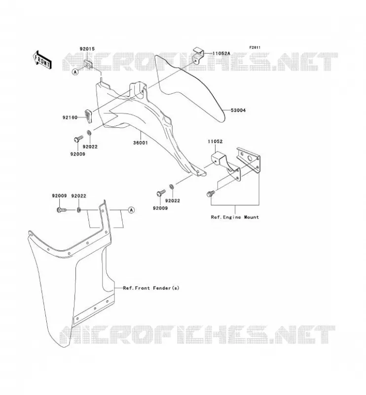 CACHE LAT&Eacute;RAL Kawasaki QUAD 360 2007 KVF360  KVF360B7F