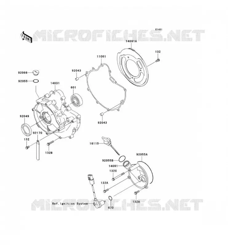 COUVERCLES MOTEUR Kawasaki QUAD 360 2007 KVF360  KVF360B7F