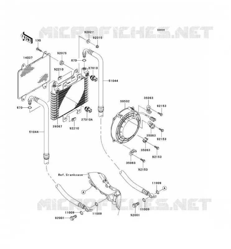 RADIATEUR D'HUILE Kawasaki QUAD 360 2007 KVF360  KVF360B7F