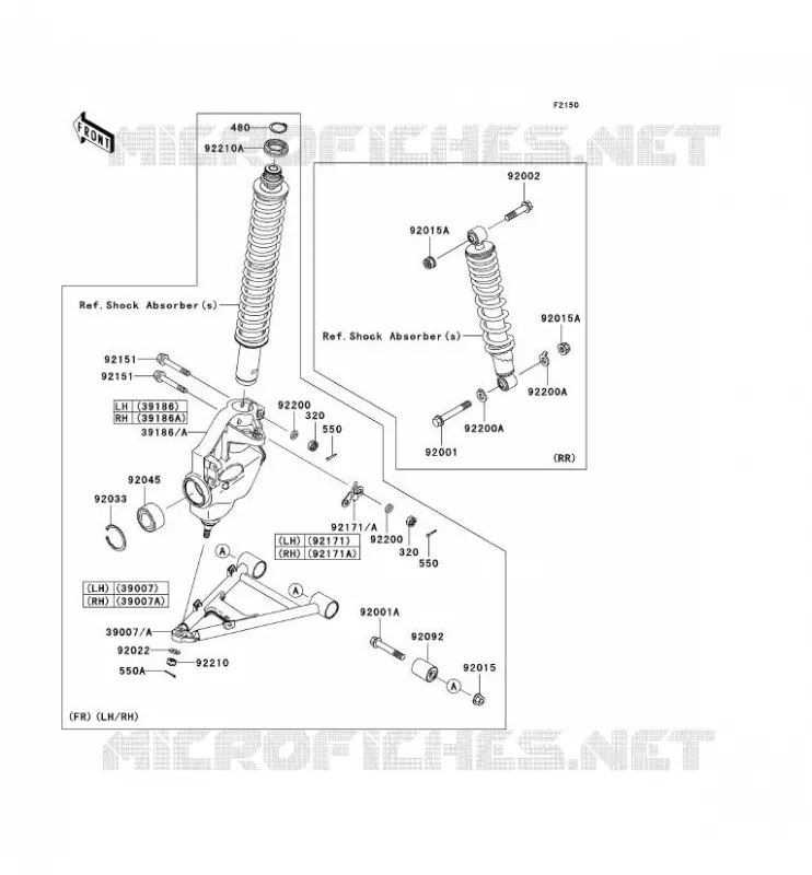 SUSPENSION Kawasaki QUAD 360 2007 KVF360  KVF360B7F