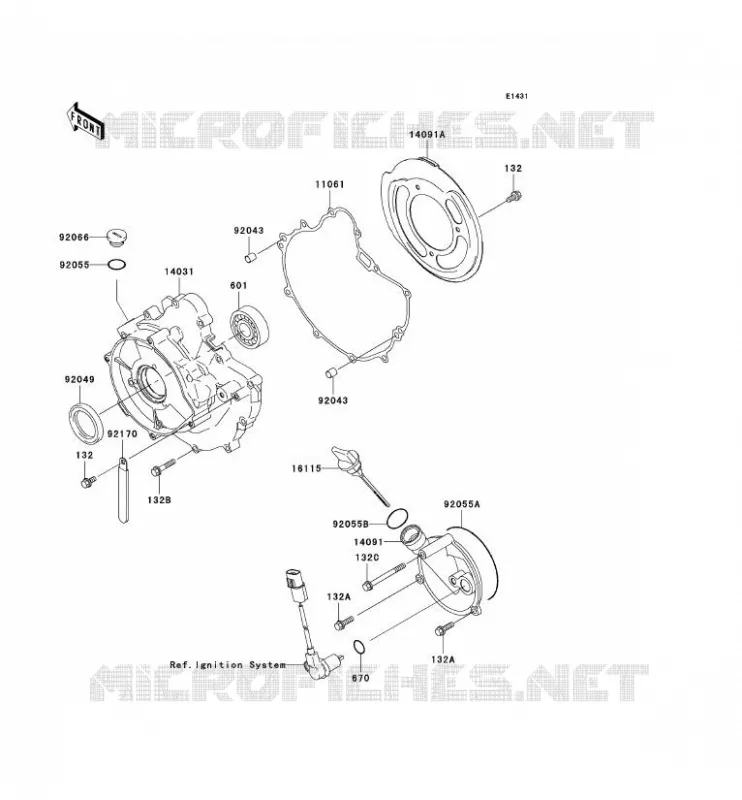 COUVERCLES MOTEUR Kawasaki QUAD 360 2003 KVF360 4X4  KVF360-C1