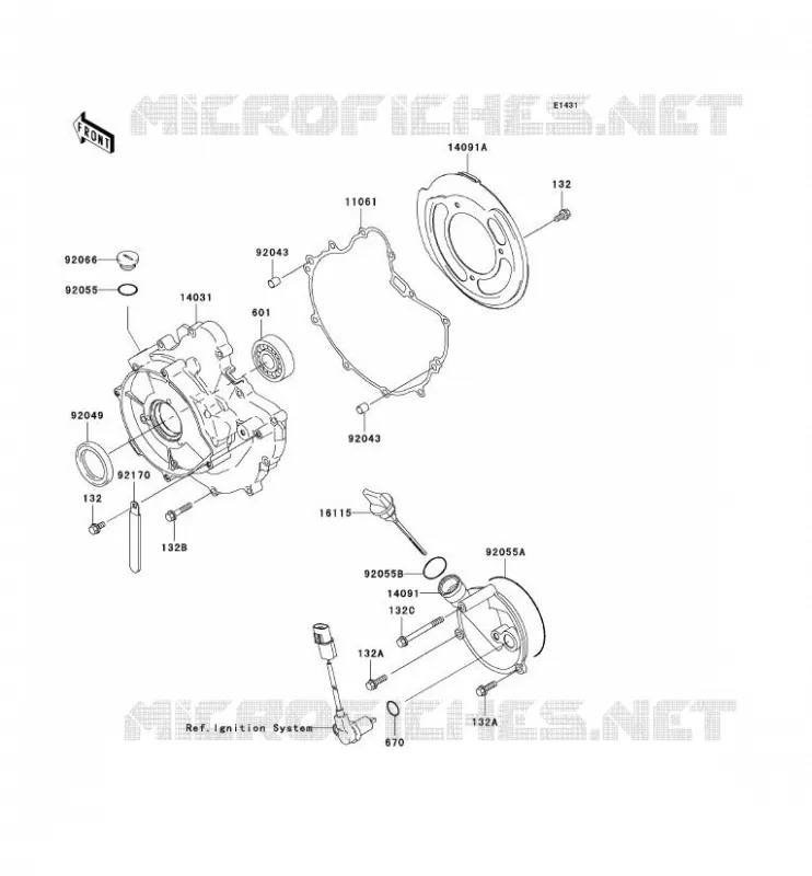 COUVERCLES MOTEUR Kawasaki QUAD 360 2004 KVF360 4X4  KVF360-C2