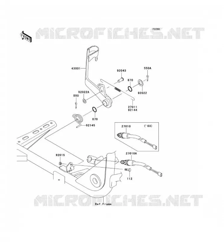 PEDALE DE FREIN Kawasaki QUAD 360 2004 KVF360 4X4  KVF360-C2