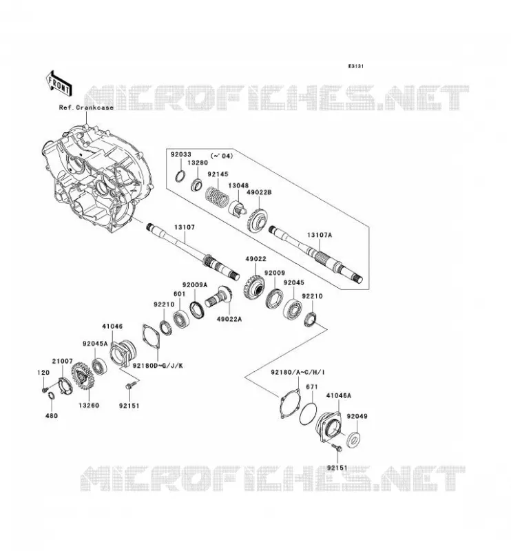 PIGNON CONIQUE AVANT Kawasaki QUAD 360 2005 KVF360 4X4  KVF360-C3